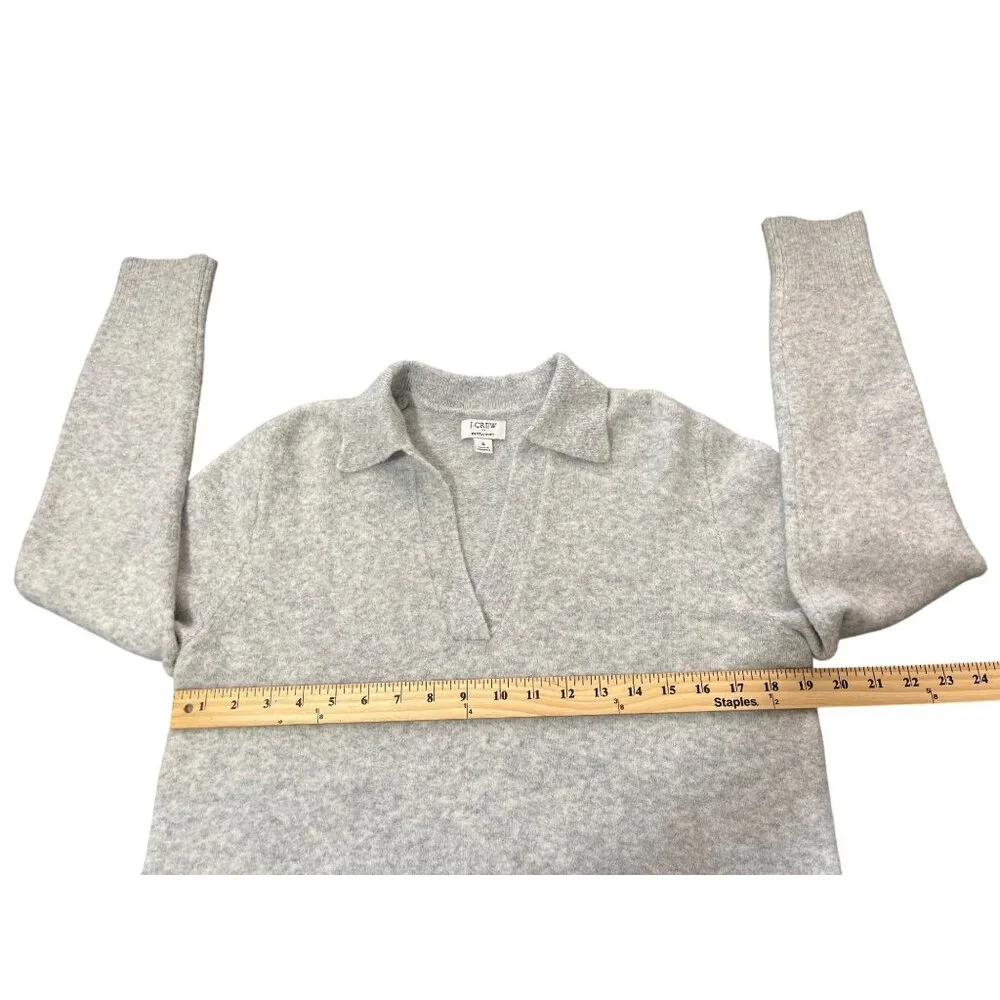 J.Crew Extra-Soft Gray Collared Pullover Sweater Long Sleeve Womens Size S - Picture 6 of 9